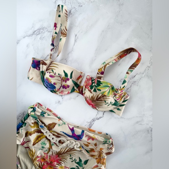 Zimmermann Multicolor Floral set of Bikini and bottom TROPICANA Cream Floral sz1 - Picture 8 of 16